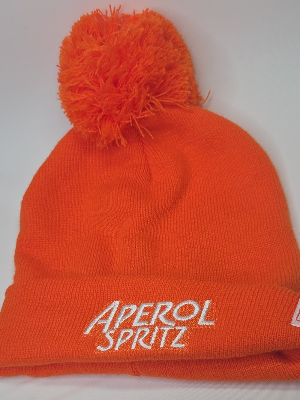Aperol Spritz Unisex Orange Knit Pom Pom Beanie With Embroidered Logo